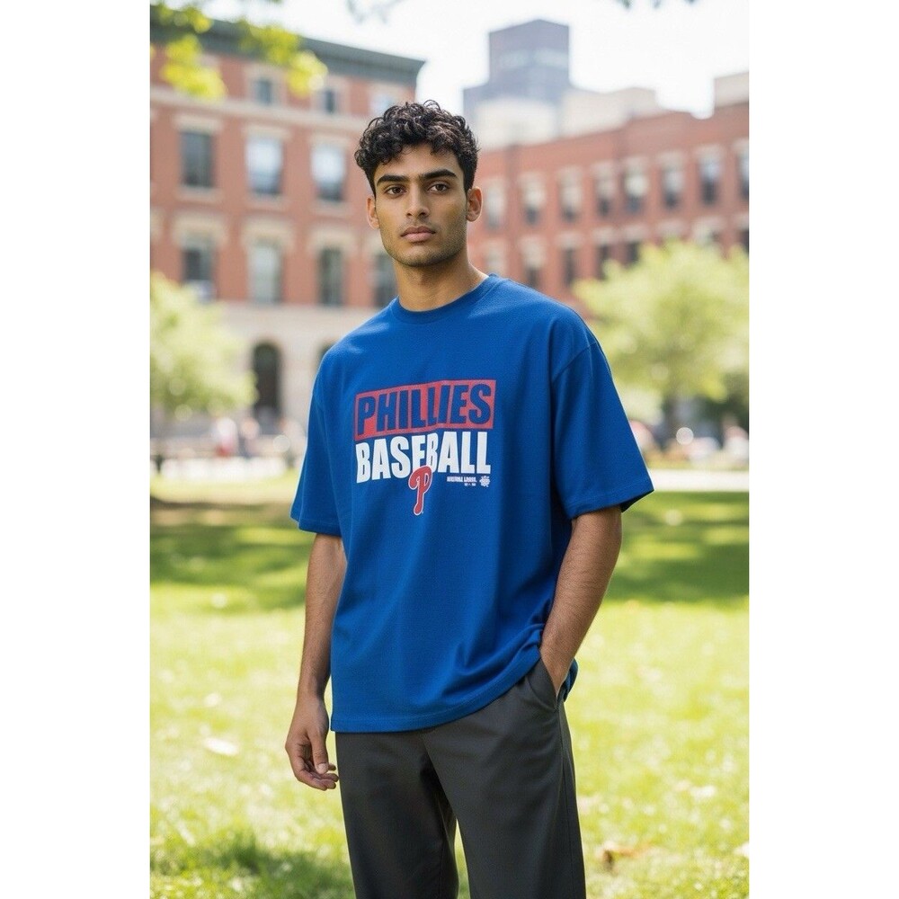 47 Philadelphia Unisex Phillies Baseball Blue Graphic T-shirt Size M Sports
